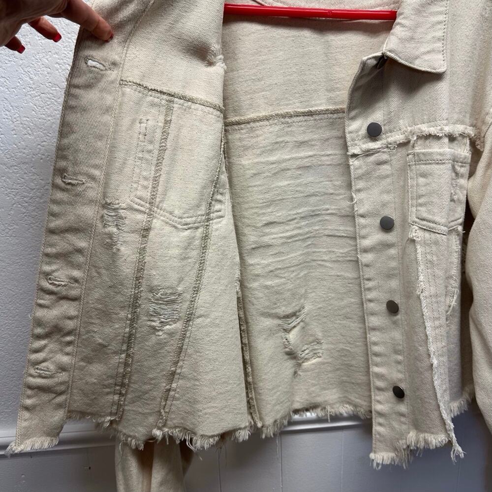 POL, Women’s Long Sleeve Sz M Long Sleeve Jacket With American Flag On The Back - Picture 7 of 15